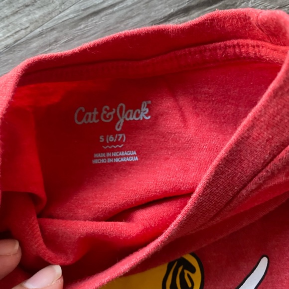 Cat & Jack Kids Red Graphic Pizza Character Long Sleeve Boys' Shirt Sz Small - Picture 3 of 3